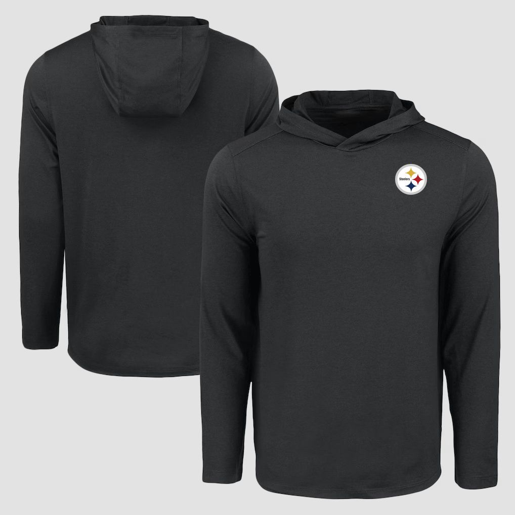 Men 2026 NFL Pittsburgh Steelers Hooded long sleeved T-shirt black 06